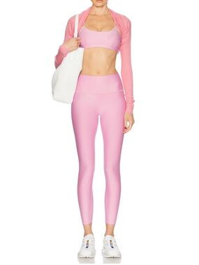 Signature shiny Alo Yoga High-Waist Airlift Leggings in pink